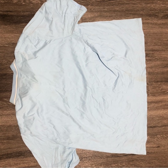 Paul Fredrick Men's 3XL Light Blue Quarter-Zip Polo Shirt - Picture 10 of 11